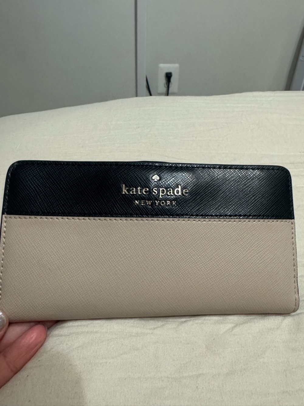 Kate Spade New York Two-Tone Black and Taupe Wallet